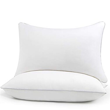 HIMOON Bed Pillows for Sleeping 2 PackQueen Size Cooling Pillows Set of 2Topend Microfiber Cover for Side Stomach Back Sleepers