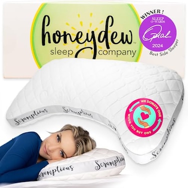 Honeydew Scrumptious Cooling Side Sleeping Pillow with Free Pillowcase Best for Side Sleepers Neck and Shoulder Pain Relief Pillow The Most Awarded Side Sleeper Pillow Made in The USA Queen Size