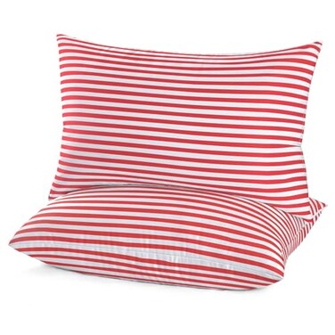 EIUE Bed Pillows for Sleeping 2 Pack Queen SizeSuper Soft Down Alternative Microfiber Filled PillowsPillows for Side and Back Sleepers20 x 30 InchesRed