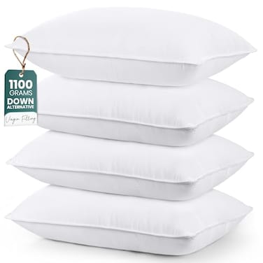Utopia Bedding Bed Pillows for Sleeping White Queen Size Set of 4 Hotel Pillow Cooling Pillows for Side Back or Stomach Sleepers