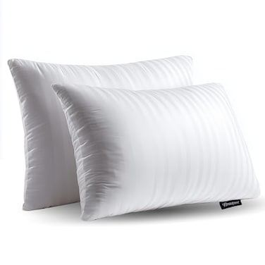 Beautyrest Luxury Goose Feathers Soft Pillows 500 Thread Count Cotton Cover 20x36 King Pack of 2 Supportive Fluffy Hotel Collection Bed Pillows for Side and Back Sleepers
