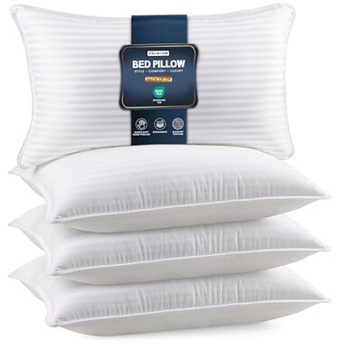 Utopia Bedding Bed Pillows King Size Set of 4 White Down Alternative Pillows for Sleeping Cooling Hotel Quality Pillow Set for Back Stomach or Side Sleepers