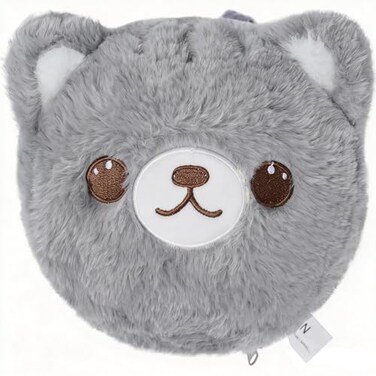 CHDN Travel Pillow Pure Memory Foam with Envelop Cute ComfortableWashable Portable Neck Pillow for Airplane Grey Cat