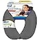 Cloudz Dual Comfort Microbead Airplane Travel Neck Pillow Super Soft Cozy Plush Fabric on One Side Cool Relaxing Spandex on The Other Customize Your Comfort and Support at Home or On The Go Grey