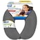 Cloudz Dual Comfort Microbead Airplane Travel Neck Pillow Super Soft Cozy Plush Fabric on One Side Cool Relaxing Spandex on The Other Customize Your Comfort and Support at Home or On The Go Grey