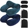 Sintuff 2 Pack Inflatable Travel Pillow for Airplanes Inflatable Neck Flight Pillows with Compact Bag and Blindfold for Traveling Airplane Train Car OfficePeacock Green and Blue