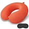 Gosider Orange Memory Foam Velvet Travel Neck Pillow for Airplane Car Train