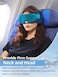 Inspireyes Travel Pillows for Airplanes 360 Head Support for Long Flight Soft Airplane Pillow with 3D Eye Mask for Sleeping Stop Bobblehead Airplane Headrest Gadgets Royal Blue