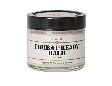 skincando Combat Ready Skin Balm 2oz by Skincando All Natural Intensive Moisturizer Skin Cream Organic ingredients Apricot Kernel Oil Grapefruit Seed Extract Black Spruce Black Tea Moisturizer