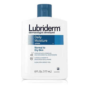 Lubriderm Daily Moisture Hydrating Body and Hand Lotion To Help Moisturize Dry Skin with ProVitamin B5 For HealthyLooking Skin NonGreasy 6 fl oz