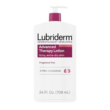 Lubriderm Advanced Therapy Fragrance Free Moisturizing Hand Body Lotion ProCeramide Intense Hydration for Itchy Extra Dry Sensitive Skin NonGreasy Hypoallergenic 24 fl oz