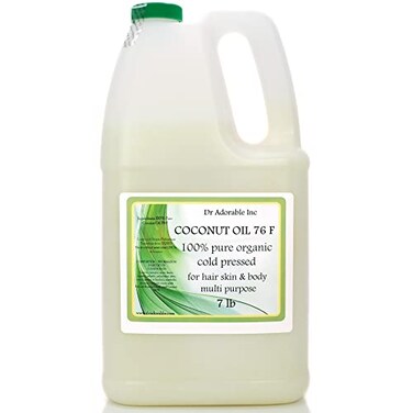 Dr Adorable 7 lb Coconut Oil 76 Degree 100 Pure Natural Organic Cold Pressed