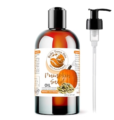 Bella Terra Oils Natural Pumpkin Seed Oil 16oz An Ode to Natural Pumpkins Nutrient Array Packed with Cucurbitin Essential Amino Acids A Skins Cherished Elixir