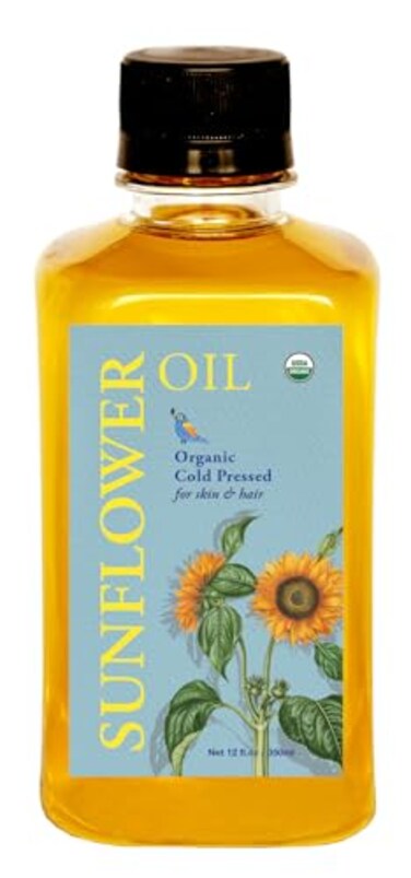DAANA Sunflower Oil for Skin Certified USDA Organic Extra Virgin Cold Pressed 12 fl oz