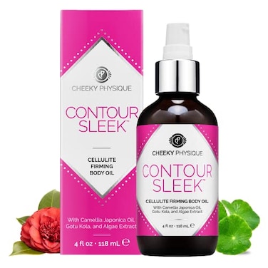 Cheeky Physique Contour Sleek Cellulite Smoothing Oil Intensive Anti Cellulite Skin Tightening Firming Body Oil with Gotu Kola Natural Detox Oil for Cupping Massage or Lymphatic Drainage Treatment