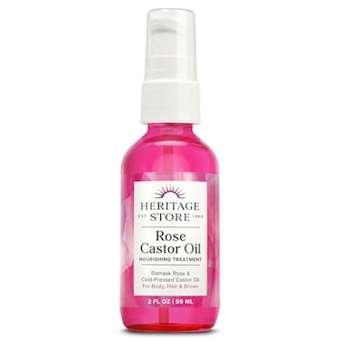 HERITAGE STORE Rose Castor Oil Serum Oil Rose BtlGlass 2oz