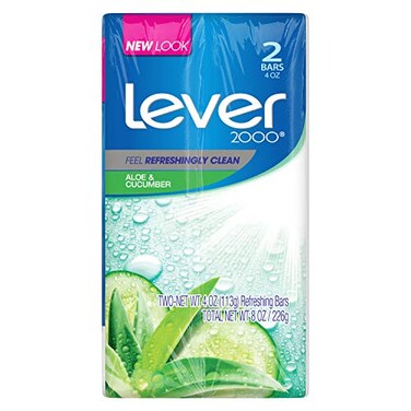 Lever 2000 Bar Soap Aloe Cucumber 4 Ounce Pack of 2