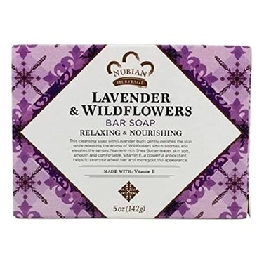 Nubian Heritage Soap Bar Lavender and Wildflower 5 Ounce