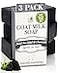 Southern Natural Activated Charcoal Soap Bar 3 Pack Face and Body Soap For Sensitive Skin With Dead Sea Mud Goat Milk Peppermint Essential Oil
