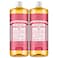 Dr. Bronner's Dr Bronners PureCastile Magic Liquid Soap Rose 32 Ounce 2Pack Made with Regenerative Organic Certified Oils 18in1 Uses Face Hair Hand Body Soap Laundry Pets Concentrated Vegan