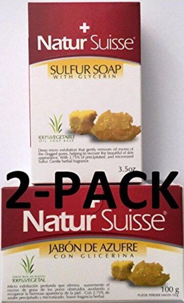 Natur Suisse Jabon De Azufre Sulfur Soap 35 oz With Glycerin 2PACK