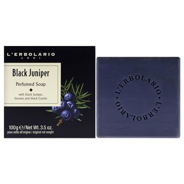 L'Erbolario LErbolario Perfumed Bar Soap Gently Scented Body and Hand Soap Bar Moisturizing and Nourishing with Natural Extracts Black Juniper 35 oz