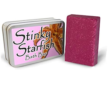 Gears Out Stinky Starfish Bath Bar Funny Starfish Design Novelty Bath Soap for Women Pink Soap Handcrafted Made in the USA