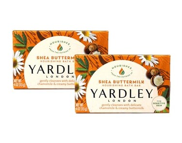 Yardley London Sensitive Skin Shea Buttermilk Bar Soap 40 oz Pack of 2