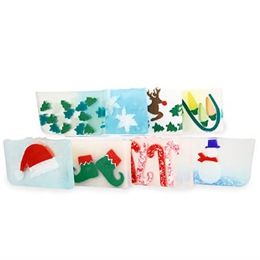 Primal Elements Assorted Variety Soap Bar Holiday Bundle Glycerin Soap Moisturizing for Hands Face and Body Gift for HimHer Fun Stocking Stuffer Christmas Favorites Pack of 8