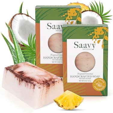 Saavy Naturals Handmade Soap Bar Moisturizing Formula Vegan Soap Organic Bath Soaps Bars for Women Creamy Lather Soaps Gift Sets for Women 5 Oz 2 Pack