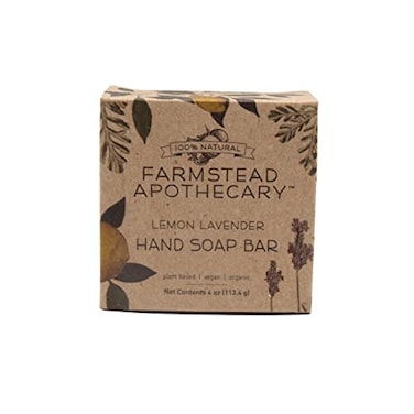 Farmstead Apothecary 100 Plant Based Hand Soap with Organic Coconut Oil Organic Vitamin E Oil Lemon Lavender Plastic Free Bar 1 pack