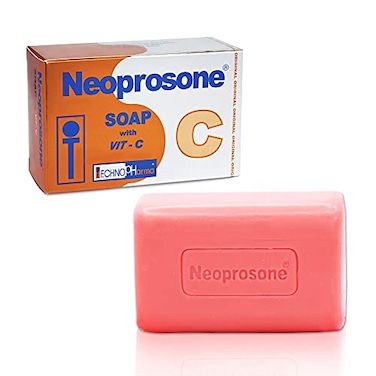 Neoprosone Skin Brightening Soap 7oz 200g Exfoliating Cleansing Bar Helps to Reduce Spots on Knees Elbows Face Private Areas For Women and Men with Vitamin C and Castor Oil