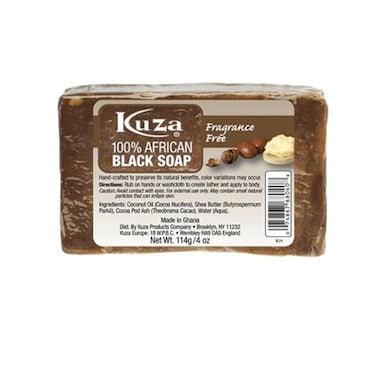 Kuza 100 African Black Soap Fragrance Free 4 oz