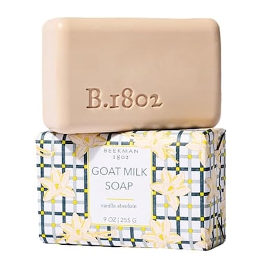 Beekman 1802 Goat Milk Soap Moisturizing Hand Body Soap Bar with Shea Butter Botanical Oils TripleMilled NonDrying Made for Sensitive Skin Vanilla Absolute 9 oz