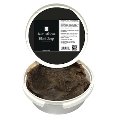 HalalEveryDay African Black Soap paste 16 oz Made with pure Raw African Black soap Free of all chemicals