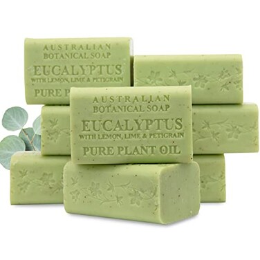 Australian Botanical Soap 66 OZ Eucalyptus Lemon Lime and Petitgrain Triple Milled Bars made with a Natural Soap Base and Enriched with Organic Shea Butter Pack of 8