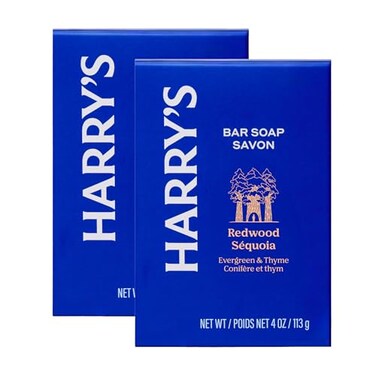 Harry's Harrys Bar Soap for Men Redwood Scent 4 oz Body Soap Bars 2 Pack