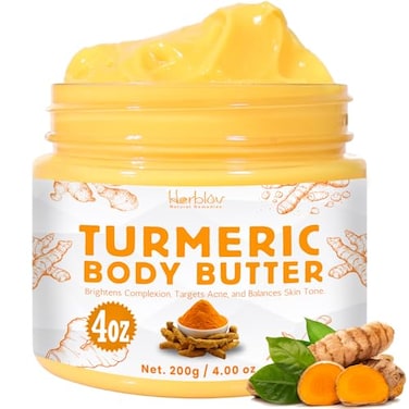Herblov Turmeric Face Cream All Natural Skin Brightening Lotion Turmeric Whipped Body Butter for Dark Spots Hyperpigmentation Turmeric Skincare Cleanses Fights Acne Evens Tone Scars Sun Damage