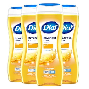 Dial Body Wash Hydraclean Complex Vitamin E Gentle Leaves Skin Feeling Nourished DermatologistTested No Parabens Sulfates Advanced Clean Gold 16 Fl Oz Pack of 4
