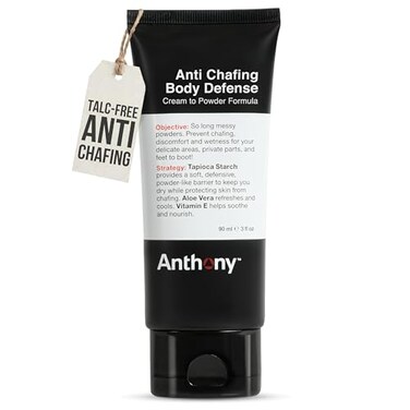 Anthony Anti Chafing Body Defense for Men Talc Free Cream to Powder Lotion for Sweat Protection Moisture Control and Friction Defense All Day Comfort 3 Fl Oz
