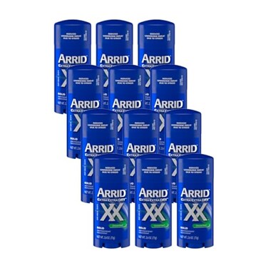 Arrid XX Extra Extra Dry Solid Antiperspirant Deodorant Unscented 26 oz Pack of 12