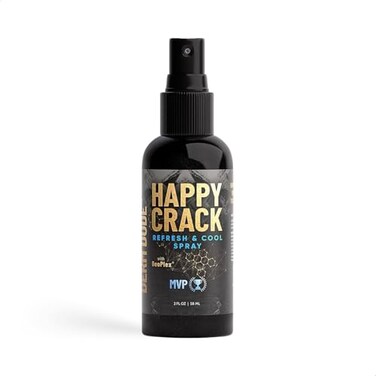 Derm Dude Happy Crack Refresh Cool Body Spray MVP Scent Deodorizing Spray for Body Skin Odor Control with Witch Hazel Natural DeoPlex Soothing Cooling FastDrying 2 oz 1 Pack