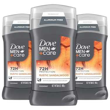 DOVE MEN CARE Aluminum Free 3 Pack Rustic Sandalwood Deodorant for Men 3 oz