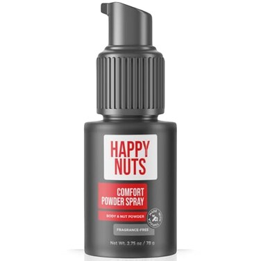 HAPPY NUTS Comfort Powder Spray Deodorant For Men AntiChafing Sweat and Odor Control for Jock Itch AluminumFree 275 oz 1 Pack FragranceFree
