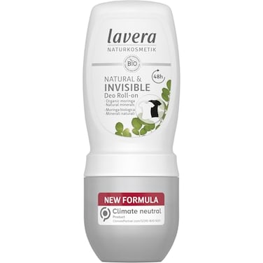 lavera Deo RollOn NATURAL INVISIBLE 48h vegan natural cosmetics with organic moringa natural minerals no aluminium climate neutral 48h protection dermatologically tested 16 Fl Oz