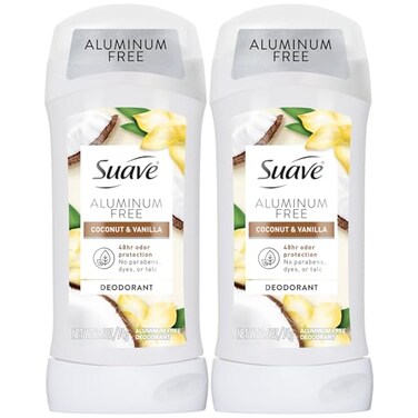 Suave AluminumFree Deodorant for Women 2Pack Coconut Vanilla 26 Oz Ea