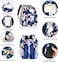 GurZinn Diaper Bag Backpack with Changing Station Foldable for Bady Toddler 3 in 1 Large Capacity Newborn Essentials Organizer with Stroller Hook for Girls and BoysBlue