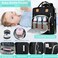 ZRSUN Diaper Bag Backpack Multifunctional Baby Travel Bag with Foldable Changing Station Portable Changing Pad USB Charging Port Black