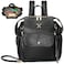 miss fong Mini Diaper Bag Backpack Small Diaper Bag with 12 Pockets Insulated Pocket 2 Insulated Pockets Black