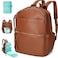 MOMINSIDE Diaper Bag Backpack with 6 Insulated Pockets Leather Diaper Bag Large Baby Bag for Mom Baby Registry 18 Pockets Changing Pad Stroller Straps Brown